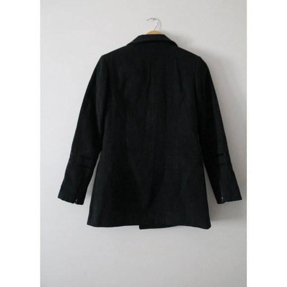 Anine Bing Military Zip Up Coat with Silver Buttons in Charcoal Size Medium - Picture 3 of 6